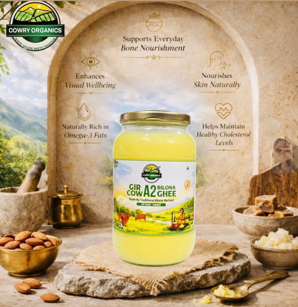 Gir Cow A2 Ghee - Made From Curd 500 ml thumbnail